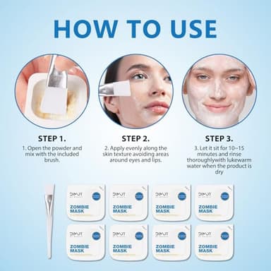 ANCAI 2025 New Zombie Facial Mask, Zombie Mask Facial, Hydrating Skincare Face Mask, Pore Tightening & Lifting Deep Cleansing Clay Mud Mask(1 Box 8Pcs) - Image 4