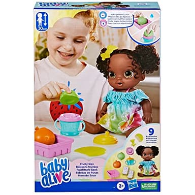 Baby Alive Fruity Sips Doll, Lime, Toys for 3 Year Old Girls, 12-inch Baby Doll Set, Drinks & Wets, Pretend Juicer, Kids 3 and Up, Black Hair - Image 2