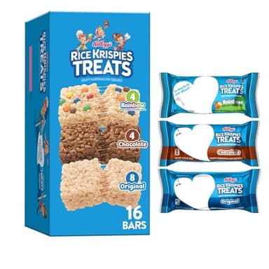 Rice Krispies Treats Crispy Marshmallow Squares, Kids Snacks, Cereal Bars, Variety Pack, 12.1oz Box (16 Bars) - Image 1