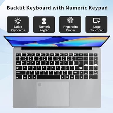 Laptop Computer, Gaming Laptop 2025 Windows 11 Pro, 16 Inch Lap Top PC, 16GB RAM 1TB SSD, Intel 12th Gen Processor(up to 3.4GHz), Backlit Keyboard, Fingerprint Unlock, FHD, 2 Years Warranty - Image 5