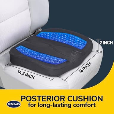 Dr. Scholl's Massaging Gel Posterior Seat Cushion for Car, Office, Home — Black - Image 4