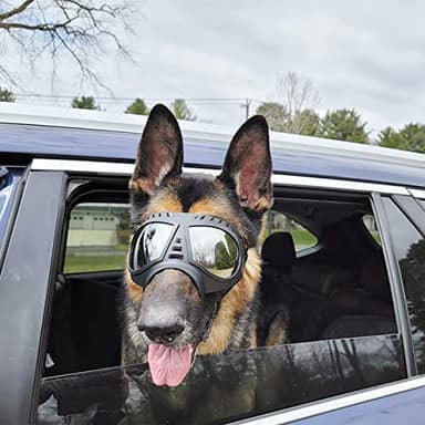 Namsan Dog Goggles for Large Dogs, Wide Snout & Soft Frame, Tactical Driving Sunglasses for Dogs Medium to Large Breed, Anti-UV Dog Eye Protection, Windproof Dustproof, Adjustable, Black - Image 7