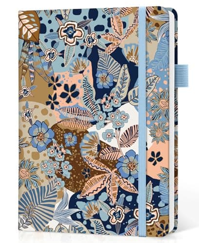 Bullet Dotted Journal Notebook for Women & Men, Hardcover Leather Journal for Writing, A5 Bullet Journaling Notebook for Work & Sketching, Perfect for Office School Home Supplies, 160 Pages, Lineage Flora - Image 1