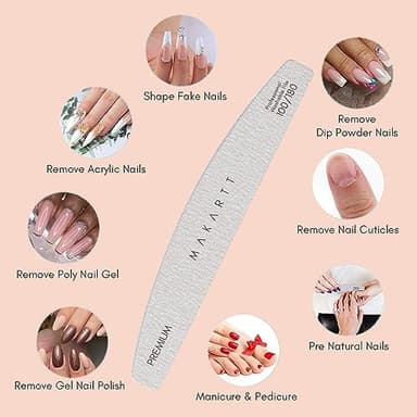 Makartt Nail File: 100/180 Grit Emery Boards for Nails, 10 Pcs Zebra Doubled Sides Coarse Fingernail Filer for Acrylic and Extension Gel Removal Manicure Kit Salon Home Use - Image 5