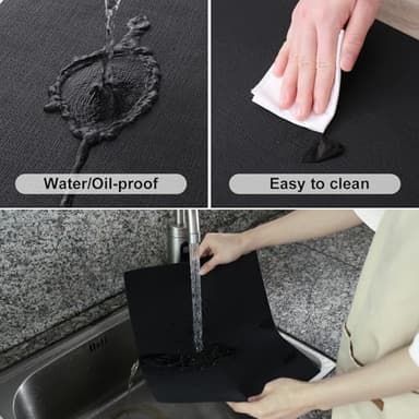 Homaxy Faux Leather Heat Resistant Placemats for Dining Table Set of 12, Waterproof Wipeable Washable PU Table Mats, Easy to Clean Anti-Slip Place Mats, 11.8" x 17", Black - Image 4