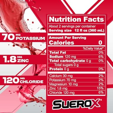 SueroX Sugar-Free Sports Drink for Hydration and Recovery, Electrolyte Hydration Drink with 8 Ions, Zero Calorie Sports Drinks with Electrolytes, Tropical Pack, 21.3 Fl Oz, 12 Count - Image 5