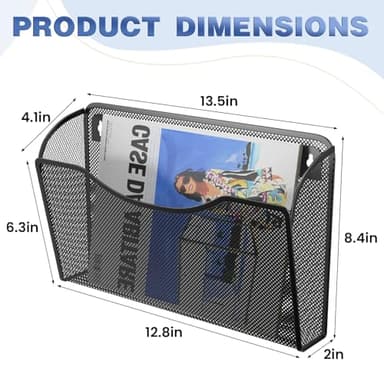 MINDEPOT Wall File Organizer,Hanging Wall Mounted File Folder Binder Holder Mail Organizer for Office,Home and School Supplies - Image 2