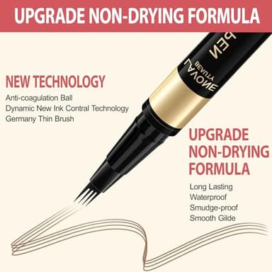 LAVONE Eyebrow Pen, 2-in-1 Eyebrow Pencils for Women with 4 Tip Microblading Eyebrow Pencil and Curved Precise Brow Pencil, Waterproof Eyebrow Pencil Create Full, Natural Hair-Like Brows, Soft Brown - Image 3