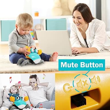 Keculf Crawling Crab Baby Toy, Interactive Infant Tummy Time Crab with Music, Toddler Walking Dancing Crab, Fun Boy Girl 3+ Year Old Baby Crab Toy Birthday Gift (Green) - Image 2