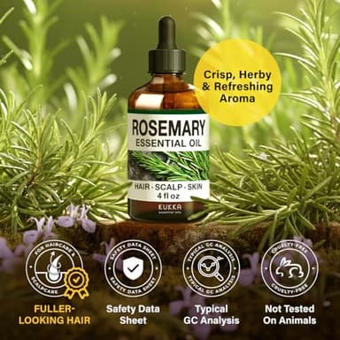 KUKKA Rosemary Essential Oils - 4 Fl Oz - for Hair, Skin, Diffuser, Aromatherapy & DIY Soap Making Scent - Image 7