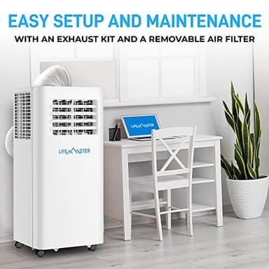 LifeMaster 12,000 BTU Portable Air Conditioners, Room Air Conditioner with Digital Remote for Room up to 500 Sq.Ft, 3-in-1 Portable AC Unit with with Installation Kit for Home/Office/Dorms - Image 4