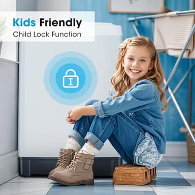 Portable Washing Machine - Compact Home Laundry Washer for Apartment,1.5 Cu.ft,8 Wash programs,10 Water Level, Small Clothes Washer with Drain Pump for Bathroom, Dorms,RVs,White - Image 5