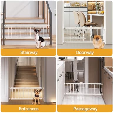 Dog Gate Indoor,18"-45" Adjustable Extra Wide Metal Short Dog Gate to Step Over, 18" Tall Small Pet Gate with 3 Extension Kits, Pressure Mounted for Doorways & Stairs - Image 6