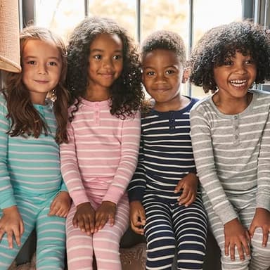 Gymboree,Gymmie Long Sleeve and Pant Cotton 2-Piece Pajama Sets, Big Kid, Toddler,Candy Cane Stripe,5T - Image 3