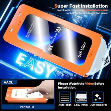 AACL 3-Pack for Samsung Galaxy S25 Ultra Screen Protector Tempered Glass, 9H Glass for S25 Ultra Screen Protector 5G, [Fast Alignment Tool] [Bubble Free] [6.9 Inch] - Image 3