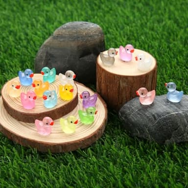 GWAHSA 240pcs Luminous Mini Resin Ducks, Tiny Animals Bulk Glow in The Dark Small Plastic Miniature Ducks Figures for Dollhouse Decor Micro Garden Home Landscape Aquarium Craft Gifts Party Favors Toys - Image 6