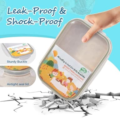 MISS BIG Bento Box for Kids,Leak Proof,Mom’s Choice Kids Lunch Box, No BPAs and No Chemical Dyes,Microwave and Dishwasher Safe Lunch Containers(White) - Image 3