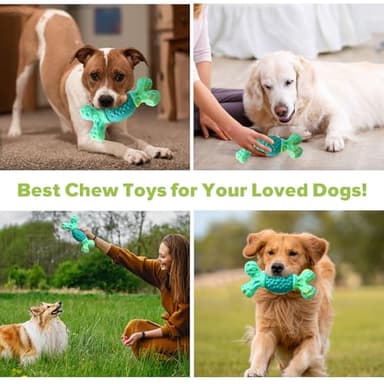 Rensh Tough Dog Chew Toys for Aggressive Chewers, Almost Indestructible Dog Toys for Medium Large Breed, Super Bone Chew Toy to Keep Them Busy & Reduce Boredom, Teeth Cleaning & Training, Milk Flavor - Image 6