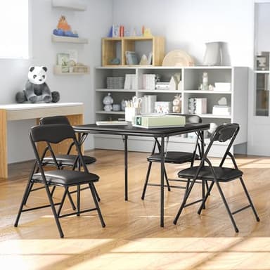 Flash Furniture Mindy Kids 5-Piece Folding Table and Chairs Set for Daycare and Classrooms, Children's Activity Table and Chairs Set, Black - Image 2