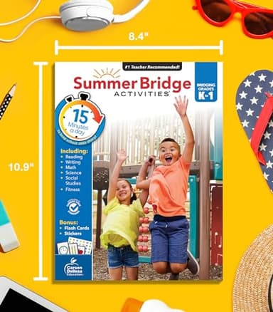 Summer Bridge Activities Kindergarten to 1st Grade Workbooks, K-1 Activity Book With Math, Reading Comprehension, Science, Fitness, Social Studies, Writing Practice, and Flash Cards (Volume 2) - Image 9
