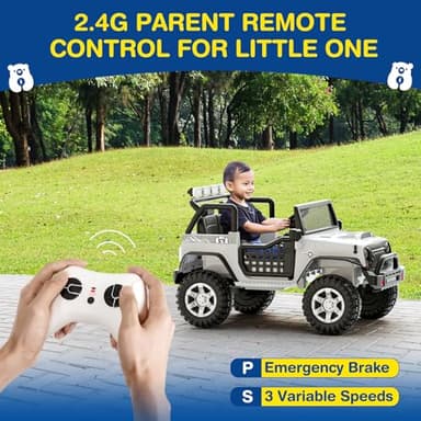 LIGIANT L8 Ride On Car, 2 Seater, 12V Kids Electric Car w/Remote Control, 4-Wheel Suspension, Bluetooth Speaker, Multi Music Modes, 3 Speeds, LED Lights, Xmas & Birthday Gift Ideas for Kids Ages 3+ - Image 3
