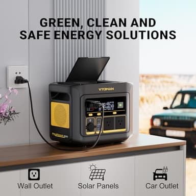 VTOMAN FlashSpeed 600, Portable Power Station 499Wh, 70Min Fully Charged, 600W(Peak 1200W) LiFePO4 Battery Solar Generator, 9 Output Ports for Vehicle Emergency, Road Trip, Outdoor Camping - Image 6