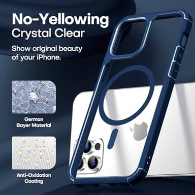 TAURI for iPhone 12 Pro Max Case Blue, Compatible with Magsafe [Yellowing Resistant] with 2X Screen Protectors, Military-Grade Protection, Slim Magnetic Phone Case for iPhone 12 Pro Max, 6.7" - Image 6