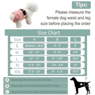 Grecle Washable Female Dog Diapers - Premium Reusable Diapers for Doggie in Heat - Highly Absorbent Dog Diapers Female for Pet Incontinence with Adjustable Snaps(Black, L) - Image 3