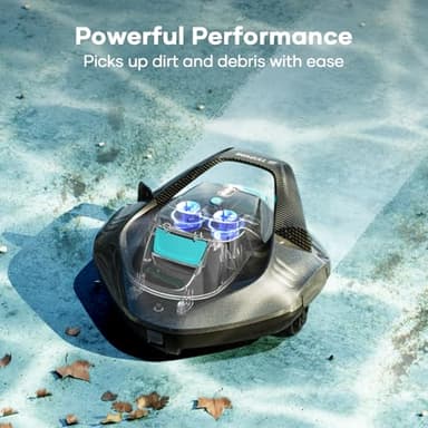 AIPER Cordless Robotic Pool Vacuum, Self-Parking Technology, Portable, Ideal for Above-Ground Flat Pool up to 40 Feet, Grey - Image 2