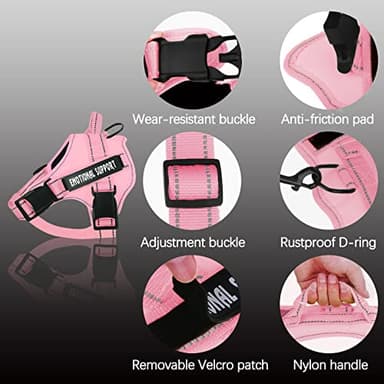 voopet Service Dog Harness, Emotional Support Pet Vest Harness, Reflective Breathable & Adjustable No Pull ESA Harness for Small Medium Large Dogs (with 4 PCS Removeable Tags),XX Large (Pack of 1) - Image 2