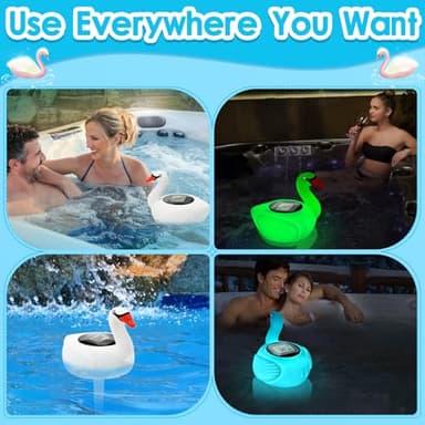 KingSom Digital Pool Thermometer,Solar Pool Thermometer Floating Easy Read with Colorful Swan Light,Floating Pools Thermometers with Large LCD Screen and String,Pond Water Temperature Thermometers - Image 7