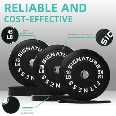 Fitvids Olympic 2" Bumper Plates Set Including 160LB Weight Plates Set & 7FT Olympic Barbell Bar(205 Pounds Total), Multiple Packages - Image 3
