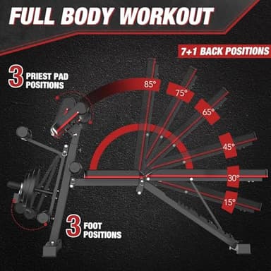 Adjustable Weight Bench, Bench Press for Full Body Workout, 880 Lbs Workout Bench for Home Gym with Barbell Rack, Strength Training Stable Incline Decline Bench with Leg Developer - Image 3