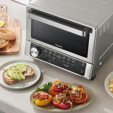 Panasonic FlashXpress Toaster Oven Countertop, 4-Slice Compact Size w/Double Infrared Heating, PFAS-free, 6 Auto Cook Options & Precise Temperature Control, 1300W - NB-G200P (Stainless Steel) - Image 9