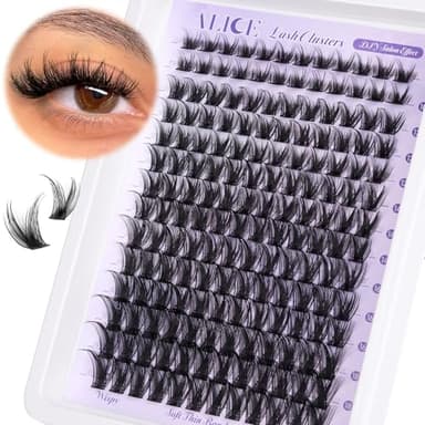 ALICE Lash Clusters Wispy Eyelash Clusters 10-18mm 168pcs Cluster Eyelash Extensions Natural Volume Lash Extensions DIY Individual Lashes Clusters with Soft Thin Band - Image 8