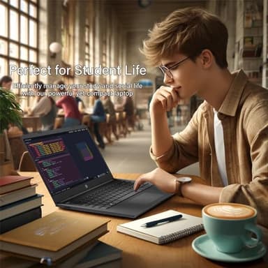 HP 14 Ultrabook • Back to School Limited Edition w/Microsoft 365 • Intel 4-Core CPU • 16GB RAM • 1.6TB Storage (128GB OnBoard w/ 512GB Portable Drive + 1TB OneDrive) • Black • Win 11 - Image 5