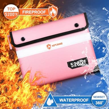 5200°F Fireproof Document Bag -Heat Insulated, Upgraded Water Fire Proof Pouch with Zipper, 9 Layers of Functional Materials, 14.2 X 11” Fire Proof Money Bag for Cash, Important Document and Valuables - Image 7