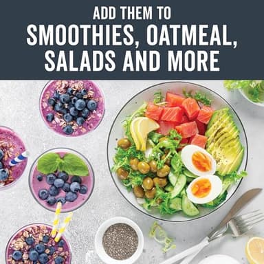 Viva Naturals Organic Chia Seeds 1 LBs - Plant-Based Omega-3 and Vegan Protein, Non-GMO Chia Seeds Organic Perfect for Smoothies, Salads and Chia Seed Pudding, Black Chia Seeds Bulk - Image 5