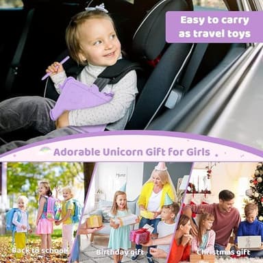 Kikapabi LCD Writing Tablet for Kids, Unicorn Toys Gifts for 3 4 5 6 7 Year Old Girls, Colorful Drawing Doodle Board, Toddler Educational Travel Toys Christmas Birthday Purple - Image 6