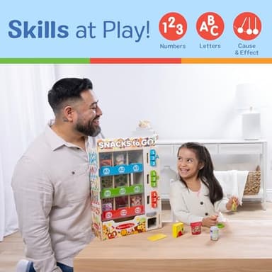 Melissa & Doug Sort-Stock-Select Wooden Vending Machine Toy with Play Food, Mini Vending Machine Toys & Play Money, Preschool Toys for Kids Ages 3+ - Image 5