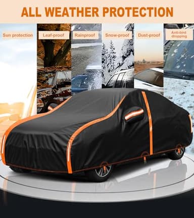 Sunwhale Car Cover Waterproof All Weather for Automobiles Winter Snowproof Rain UV Protection Heavy Duty Outdoor Sedan Car Cover & Car Snow Cover Universal Fit for Sedan Length Up to 194’’ - Image 7