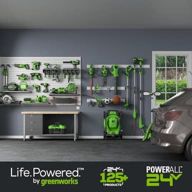 Greenworks 48V (2x24V) 17" Brushless Mower+12" String Trimmer +320CFM Blower,(2) 4.0Ah Batteries and 2A Dual Port Charger - Image 15