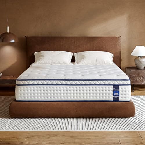 Queen Size Mattress,10 Inch Queen Mattress in a Box,with Memory Foam&Coil Pocket Springs,Medium Firm,Motion Isolation&Pain Relief&Lumbar Support,Enhanced Edge Support,Certified Safe Foam&Fabrics - Image 1