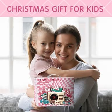 WowMoment Mini Karaoke Machine for Kids&Adults, Portable Bluetooth Speaker with 2 Wireless Microphones and Charging Pod, Stereo Sound Enhanced Bass and 5 Unique Sound, Gifts for Girls, Pink - Image 7