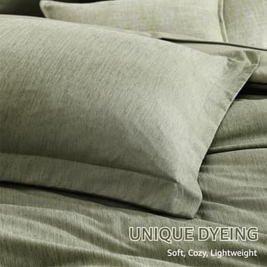 Monbix King Size Comforter Set, Sage Green King Size Bed Set Reversible 7 Pieces, Cationic Dyeing Bed in a Bag with Comforter, Sheets, Pillowcases & Shams - Image 6