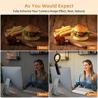 Evershop Ring Light for Laptop Desk Clip On,Small Computer Video Conference Lighting with Stand for Phone/Webcam/Monitor,5" Portable Mini LED Selfie Light Desktop for Zoom Meeting/Video Call/Recording - Image 3