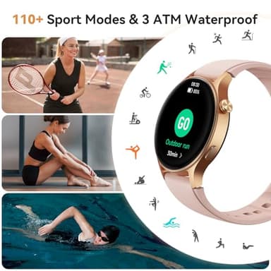 aeac Smart Watch for Women, 1.32'' AMOLED Ultra-Clear Screen Activity Trackers with Heart Rate/Sleep/SpO2 Monitor, Smartwatch for iPhone/Samsung/Android, 110+ Sport Modes Waterproof Fitness Watch - Image 5