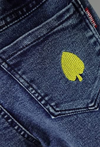 KIDSCOOL SPACE Girl Jeans,Embroidered Elastic Washed Denim Pants,Blue,5-6 Years - Image 7