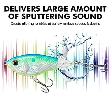 TRUSCEND Top Water Fishing Lures with BKK Hooks, Whopper for Freshwater or Saltwater, Floating Lure Bass Catfish Pike, Wobble Surface Bait Teasers Gifts Men - Image 5