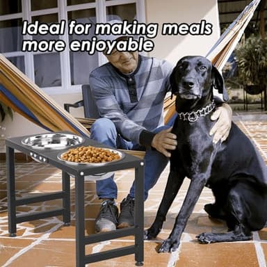 ADENGL Metal Elevated Dog Bowl for Large 𝐋𝐚𝐫𝐠𝐞 Raised Bowl Stand with Sprill Proof Mat and 2000ML Pet Bowls, Food & Water Bowls 16" Tall Dog Feeder for Large Breed - Image 6